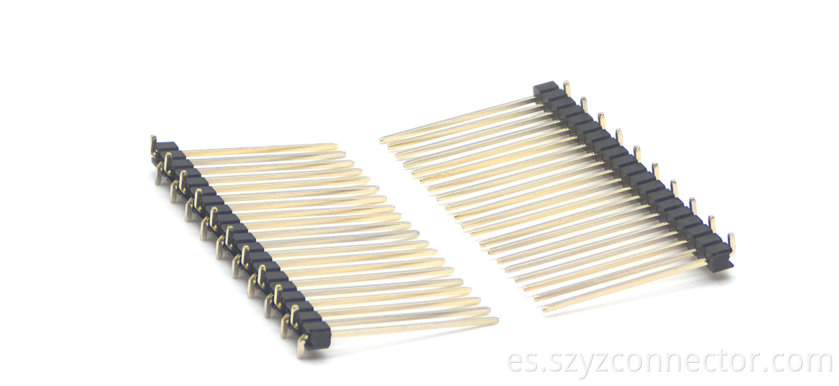 Conector del encabezado de tono de 2.54 mm SMT SQ0.64 mm H2.5 mm 1*20p 2.54mm Pitch Pin header Connector Single Row SMT SQ0.64mm H2.5mm 1*20P